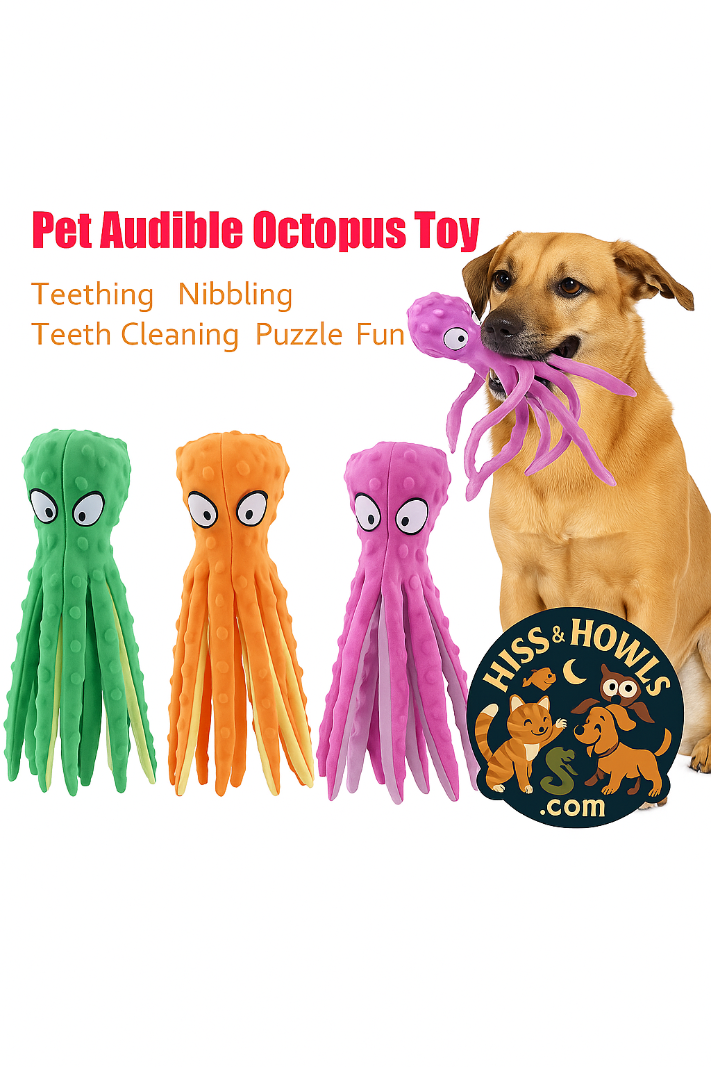 Squeaky Octopus Dog Toy